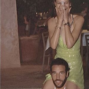 Green sequin mini dress